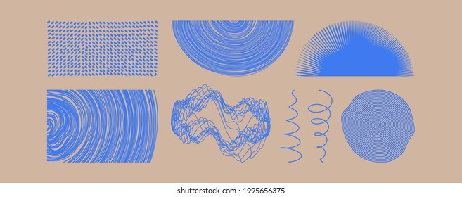 Abstract circular backgrounds with many thin lines. Hand drawn style. Design for fabric, wrapping, wallpaper or textile. Vector illustration.