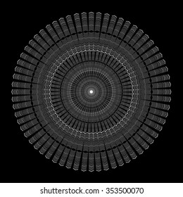 abstract circular black and white pattern