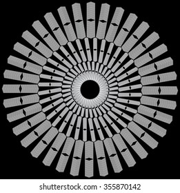 abstract circular black-and-white pattern