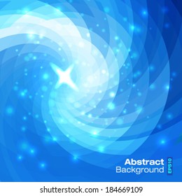 Abstract circular blue background, vector illustration 