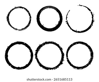 Pinceladas circulares Abstractas con patrones texturizados en diseño negro.