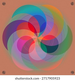 Abstrakte kreisförmige Farbschichten radialer Geometriehintergrund