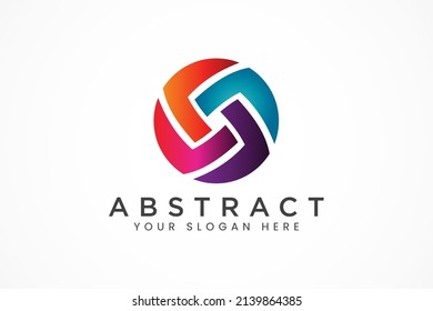 plantilla de logotipo de color circular abstracto