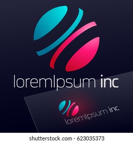 Abstract circular colorful vector sign. Logo for Business, Technology, Corporation.