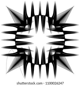 Abstract circular, concentric element, shape on white