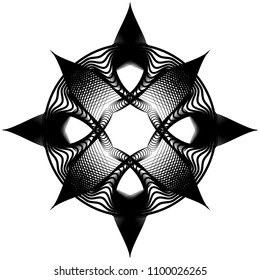 Abstract circular, concentric element, shape on white