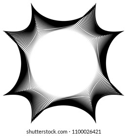 Abstract circular, concentric element, shape on white