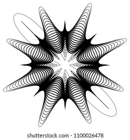 Abstract circular, concentric element, shape on white
