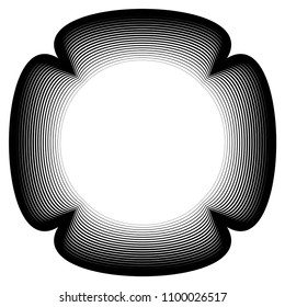 Abstract circular, concentric element, shape on white
