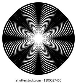 Abstract circular, concentric element, shape on white