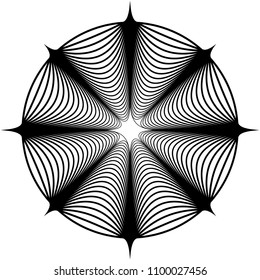 Abstract circular, concentric element, shape on white