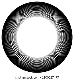 Abstract circular, concentric element, shape on white