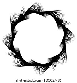 Abstract circular, concentric element, shape on white