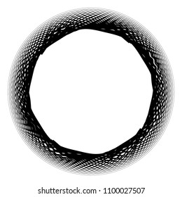 Abstract circular, concentric element, shape on white
