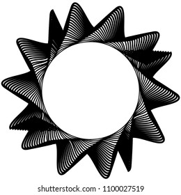 Abstract circular, concentric element, shape on white