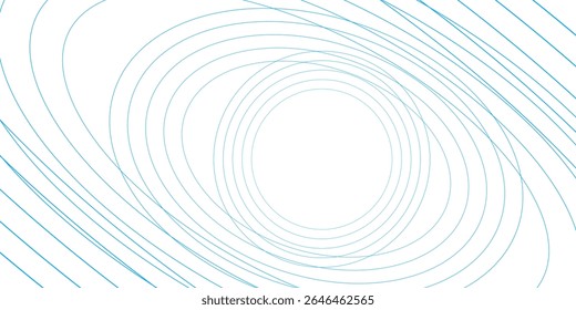 "Abstract circular contour lines on a white background, forming a smooth, flowing pattern. The light blue curves create a minimal and modern design,