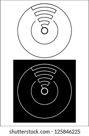 Abstract circular crop circle line design in black and white