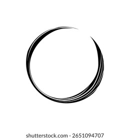 Líneas negras, remolinos y trazos del diseño circular Abstractas
