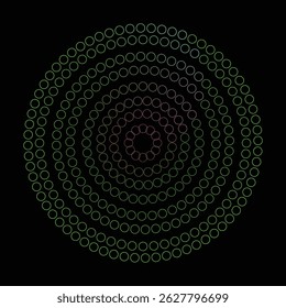 Diseño circular Abstractas con anillos concéntricos y círculos verdes