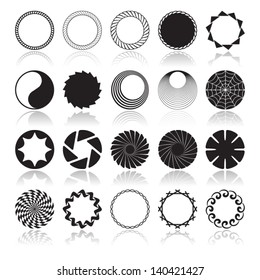 Abstract Circular Design Elements, Vector illustration patterns for logo design and more.