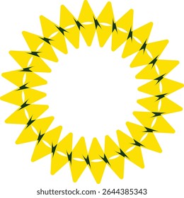 Abstract cirkelvormig ontwerp met gele en groene tinten.