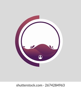 Abstract Circular Design With Gradient Waves and Minimalist Elements