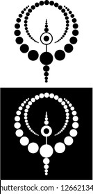 Abstract circular design made of circles in black and white svg