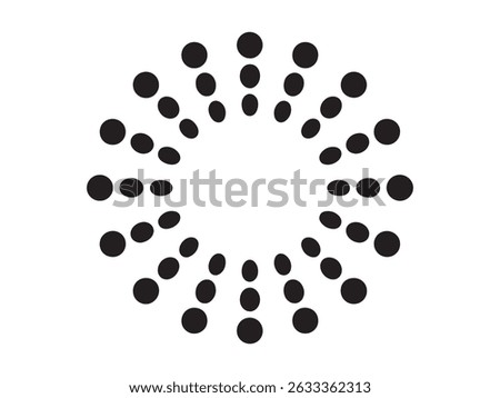 Abstract circular design with radiating dots.