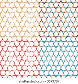 Abstract circular design that is ideal as a background or seamless desktop with four color variations