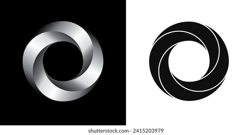 Abstract circular designs isolated on white background. Vector illustration.