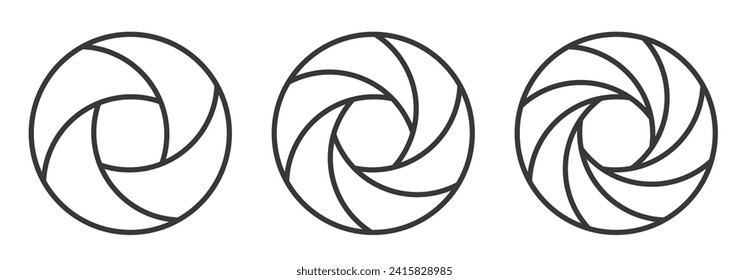 Resumen de diseños circulares aislados en fondo blanco. Diseños de logotipo geométrico. Ilustración vectorial.