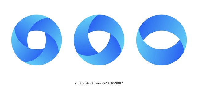 Resumen de diseños circulares aislados en fondo blanco. Diseños de logotipo geométrico. Ilustración vectorial.