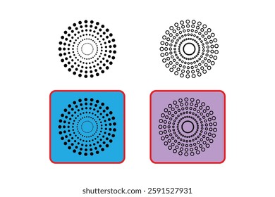 Abstract Circular Dot Pattern Design Set.