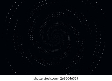 Abstract circular dots techno background, Futuristic vortex tunnel bg, Vector illustration.