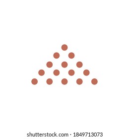 Abstract circular dots triangle shape. Digital geometric design. Vector illustration isolated on white.