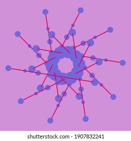 An abstract circular dotted star shape background image.