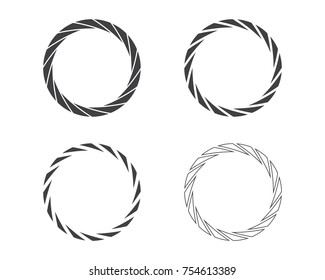 Abstract circular dynamic logo. Round shape icon design. Spiral emblem. Swirl shape logotype template for premium service business, festivals, industries, branding, identity. Vector illustration.