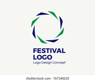 Abstract circular dynamic logo. Round shape icon design. Spiral emblem. Swirl shape logotype template for premium service business, festivals, industries, branding, identity. Vector illustration.