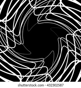 Abstract circular element. Monochrome geometric illustration.