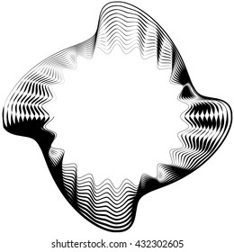 Abstract circular element. Monochrome geometric illustration.