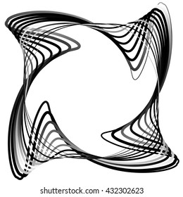 Abstract circular element. Monochrome geometric illustration.