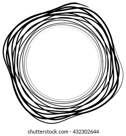 Abstract circular element. Monochrome geometric illustration.