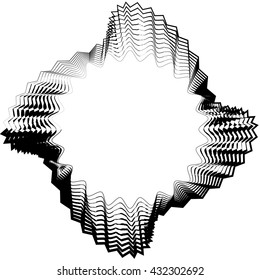 Abstract circular element. Monochrome geometric illustration.