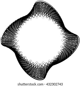 Abstract circular element. Monochrome geometric illustration.