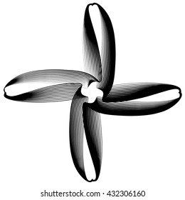 Abstract circular element. Monochrome geometric illustration.