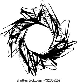 Abstract circular element. Monochrome geometric illustration.