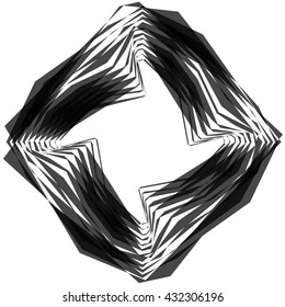 Abstract circular element. Monochrome geometric illustration.