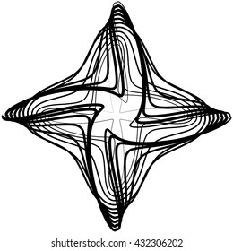 Abstract circular element. Monochrome geometric illustration.