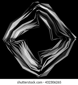 Abstract circular element. Monochrome geometric illustration.