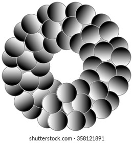 Abstract circular element with overlapping circle shapes